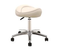 HUNTFF Chaise pivotante de bureau avec hauteur réglable, tabouret à roulettes pour artistes de 36 à 50 cm et roue pivotante en polyuréthane, siège en métal type selle pour salon.