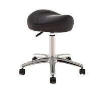 HUNTFF Chaise pivotante de bureau avec hauteur réglable, tabouret à roulettes pour artistes de 36 à 50 cm et roue pivotante en polyuréthane, siège en métal type selle pour salon.