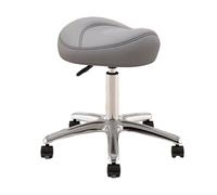 HUNTFF Chaise pivotante de bureau avec hauteur réglable, tabouret avec roulettes de 36 à 50 cm et roue pivotante en polyuréthane, siège en métal type selle pour salon.