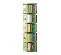 HUNTFF Étagère pour livres, étagères en bois massif, étagère sur pied à 3/4/5 niveaux, étagère pivotante à 360° pour la maison et le bureau, étagère haute