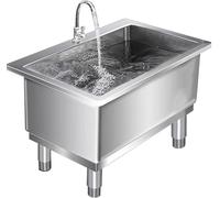 HUNTFF Évier de Lavage de Sol Professionnel, bac Utilitaire en Acier Inoxydable, Seau à serpillière, évier de buanderie, évier de Lavage de Sol Professionnel avec cuve Profonde, Grande capacité, 60