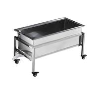 HUNTFF Évier de Lavage Mobile, évier de buanderie avec roulettes, Seau de Lavage en Acier Inoxydable, pour buanderie, sous-Sol ou Atelier de Garage.
