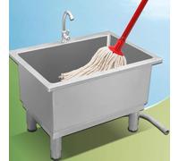 HUNTFF Évier de Lavage Professionnel, Bassin de Lavage en Acier Inoxydable avec cuve Profonde, Seau de Lavage, évier de buanderie, pour Cuisine/Restaurant/Entreprise/Garage, 50 x 40 x 50 cm