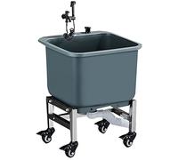 HUNTFF Évier de Nettoyage de Sol avec Rouleau, Station de Lavage Autonome, Bassin de Service de Nettoyage Commercial pour Cuisine/Restaurant/Entreprise/Garage, n° 2-40 cm