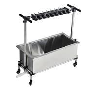 HUNTFF Évier de Nettoyage Mobile, évier de buanderie avec roulettes, Organiseur de Nettoyage en Acier Inoxydable pour Garage, Seau de Nettoyage Utilitaire en Acier Inoxydable