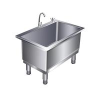 HUNTFF Évier de Nettoyage pour Sol intérieur et extérieur, bac Utilitaire, Seau à vadrouille, évier de buanderie, Bassin de Service en Acier Inoxydable