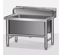 HUNTFF Évier de Sol Commercial, Bassin de Service en Acier Inoxydable, Seau de Lavage, évier de buanderie pour Cuisine/Restaurant/Entreprise/Garage, étagère Basse - 60 x 50 x 55 cm