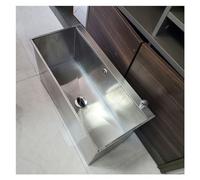 HUNTFF Évier de Sol en Acier Inoxydable, évier de Sol Commercial, Seau de Sol Utilitaire avec Fond de vidange et Robinet, pour terrasse extérieure, Cuisine, Atelier, Station de Lavage, L 47 cm/18,