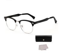HUNTFF Grandes lunettes de lecture élégantes pour hommes et femmes, avec blocage de la lumière bleue, légères, en aluminium et magnésium.