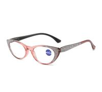 HUNTFF Lunettes de lecture avec monture œil de chat style rétro pour femme, avec blocage de la lumière bleue.