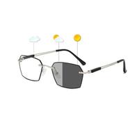 HUNTFF Lunettes de Lecture photochromiques Anti-lumière Bleue pour Homme, élégantes Lunettes de Lecture sans Monture pour Ordinateur, Anti-UV