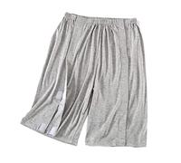 HUNTFF Pantalon pour Patient alité, vêtements de Soins pour Personnes handicapées, Post-Chirurgie, dialyse, rééducation, paralysie, Fracture (5 Points Gris, L/Large)