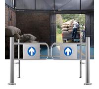 HUNTFF Portail pivotant de supermarché, Portail pivotant d'entrée d'entrepôt Industriel en métal, barrière de sécurité à Fermeture Automatique pour l'import-Export, Porte unidirectionnelle de Chant