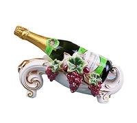 HUNTFF Porte-Bouteille de vin de Style campagnard, décoration en Relief de Raisin, Support en céramique pour Bouteille de vin Simple, Ornement de Table