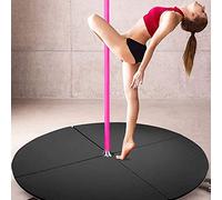 HUNTFF Poteau de Montage au Plafond pour Danse permanente Commerciale pour pub, Salle de Sport, Club, Salle de Yoga, Tapis de Pole Dance Circulaire, Tapis de sécurité Portable Pliable pour débutant