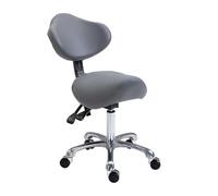 HUNTFF Tabouret à selle sur roues pivotantes réglable, chaise tabouret de beauté avec support pour le dos, chaise ergonomique à selle, tabouret pivotant pour hôpital dentaire