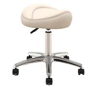HUNTFF Tabouret avec roulettes en PU pivotantes à 360°, hauteur réglable de 36 à 50 cm, tabouret à roulettes pour artistes avec siège de selle