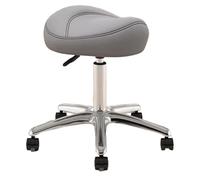 HUNTFF Tabouret avec roulettes en PU pivotantes à 360°, hauteur réglable de 36 à 50 cm, tabouret à roulettes pour artistes avec siège de selle