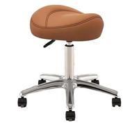 HUNTFF Tabouret avec roulettes en PU pivotantes à 360°, hauteur réglable de 36 à 50 cm, tabouret à roulettes pour artistes avec siège de selle