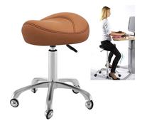 HUNTFF Tabouret de bureau ergonomique en forme de selle, chaise de salon de selle médicale pour hygiéniste dentaire, bureau à domicile, atelier de massage, tabouret réglable