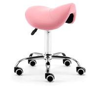 HUNTFF Tabouret de selle avec roues en cuir PU pivotant pour salon de beauté, chaise de selle pivotante 48-60 cm réglable pour tatouage/beauté/cils/massage/dentisterie