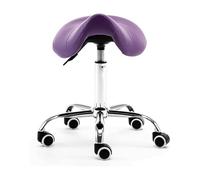 HUNTFF Tabouret de selle avec roulettes hydrauliques en cuir confortable 48,3 à 58,4 cm de haut pour clinique, dentiste, spa, salon de massage, studio