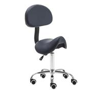 HUNTFF Tabouret de selle pivotant avec support pour dossier et roues, chaise ergonomique réglable avec levage à gaz pour clinique, salon de coiffure, laboratoire, cuisine, bureau à domicile