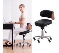 HUNTFF Tabouret de selle réglable avec soutien dorsal, chaise de bureau ergonomique, support lombaire, chaise roulante, chaise de salon professionnel pour hôpital dentaire