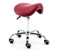 HUNTFF Tabouret ergonomique à roulettes, siège rotatif en cuir synthétique, pour salon, réglable de 48 à 60 cm pour tatouages, beauté, cils et massages.