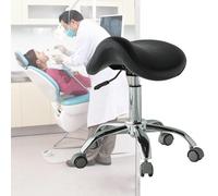 HUNTFF Tabouret ergonomique avec roues médicales, 49-64 cm, chaise de salon hydraulique pour dentiste, hygiéniste, tabouret roulant facile à glisser