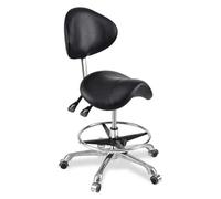 HUNTFF Tabouret ergonomique avec roulettes et repose-pieds, chaise pivotante hydraulique avec roulettes, hauteur réglable de 45 à 60 cm, pour salon, spa, massages et tatouages.