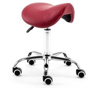 HUNTFF Tabouret ergonomique Saddle Chair, chaise pivotante avec roues, assise en cuir PU pour professionnels du secteur dentaire, des tatouages, de la beauté et des massages - Violet