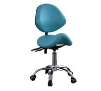 HUNTFF Tabouret réglable de 42 cm à 58 cm avec dossier, chaise professionnelle avec roulettes pour laboratoire, hôpital, salon de massage, maison et studio