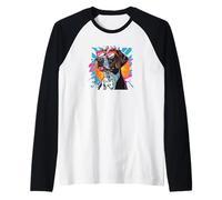 Hunting Dog Retro Vintage 80s 90s German Shorthaired Pointer Manche Raglan