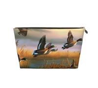Hunting Flying Wild Cancks Trousse de maquillage de voyage 7 imprimés Trousse de toilette Trousse de toilette multifonctionnelle avec fermeture éclair pour femmes et filles Doré, doré, Taille unique