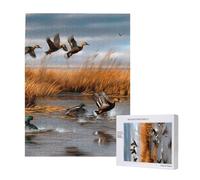 Hunting Flying Wild Duck 2 - Puzzle imprimé avec boîte de rangement - Puzzle en bois pour adultes et enfants - 500 pièces - Jeu décoratif amusant en famille