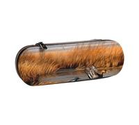 Hunting Flying Wild Duck 2 Trousse à crayons rigide en cuir imprimé pour filles et garçons, jolie trousse à crayons, trousse de maquillage pour voyage, école, bureau, université, Noir , Taille unique,