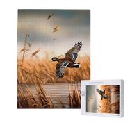 Hunting Flying Wild Duck 4 - Puzzle imprimé avec boîte de rangement - Puzzle en bois pour adultes et enfants - 500 pièces - Jeu décoratif amusant en famille - 38 x 52 cm