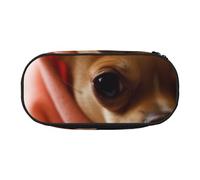 Hunting Flying Wild Ducks 6 Trousse à crayons en tissu Oxford avec motif spacieux pour l'école, le bureau, les voyages - Trousse multifonction pour papeterie et maquillage, Chihuahua déprimé., Taille