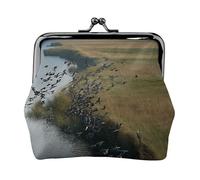 Hunting Flying Wild - Porte-monnaie compact pour femme avec serrure imperméable pour cadeaux de voyage, Noir , Taille unique, Sac à dos décontracté