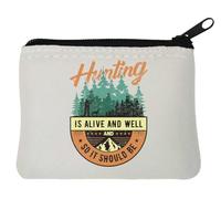 Hunting is Alive and Well and So It Should Be Pochette porte-monnaie en néoprène Blanc 10 x 11 cm