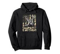 Hunting Tagging Out is My Cardio Camo Drapeau USA Deer Hunter Sweat à Capuche