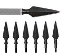 Huntingdoor Têtes de Flèches en Métal 12 pièces Têtes de Flèches de tir à l'arc Screw-in Tip pour Jeux de Chasse et tir du tir Sportif (168 Grains)