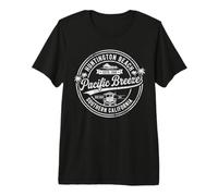Huntington Beach Profite de la Brise du Pacifique pour Surfer sur Le sud de la Californie T-Shirt Haut de Gamme