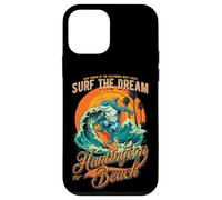 Huntington Beach Surf Shark Rétro Vague Californie Coucher Coque pour iPhone 12 Mini