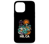 Huntington Beach Surfing HB CA Vintage Mens Surfs Up Coque pour iPhone 13 Pro Max