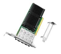HUNTION Carte réseau 25 Go avec puce Intel E810, adaptateur PCI Express Ethernet à quatre ports compatible avec Windows Server/Linux/VMware, comparé à Intel E810-XXVDA4