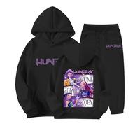Huntrix Ensemble KPop D-Demon H-Hunters 2 Pièces Survêtement Sweat à Capuche et Jogging Fille Garçon Rumi Mira Zoey Marchandises Huntr/X Survetement Décontractés pour 2-13 ans