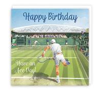 Hunts England - Carte d'anniversaire de tennis pour lui - Milo's Gallery - Carte d'anniversaire Tennis - Pour les amateurs de tennis, joueur, fan - Pour hommes, amis, garçons, etc. - Have an Ace Day !