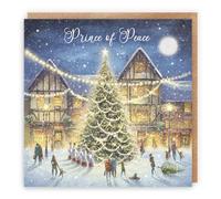 Hunts England - Carte de Noël religieuse chrétienne de luxe individuelle - Prince de la paix - « Christmas Eve » - Collection Milo's Gallery - May God Bless You At Christmas Time And Always